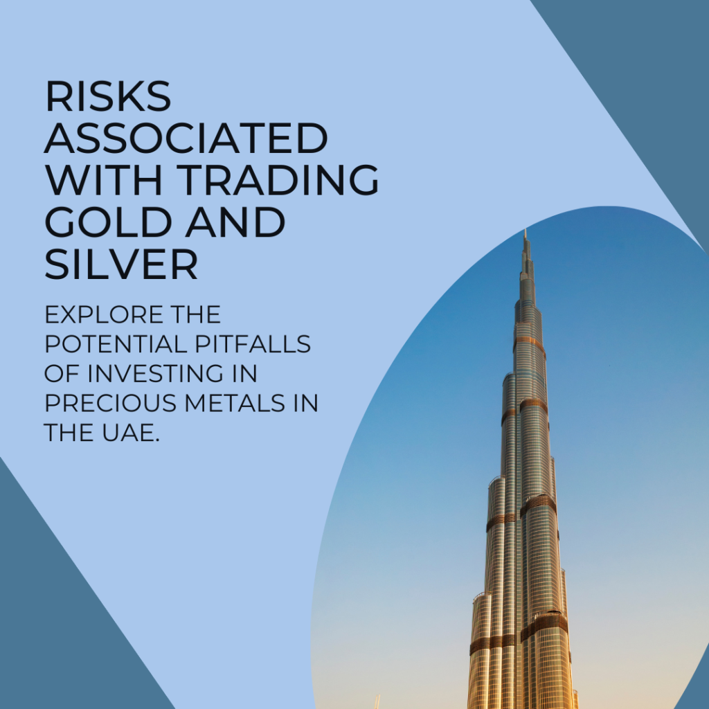 Illustration highlighting the disadvantages of gold and silver trading trends in the UAE, such as market volatility, storage costs, and liquidity risks.